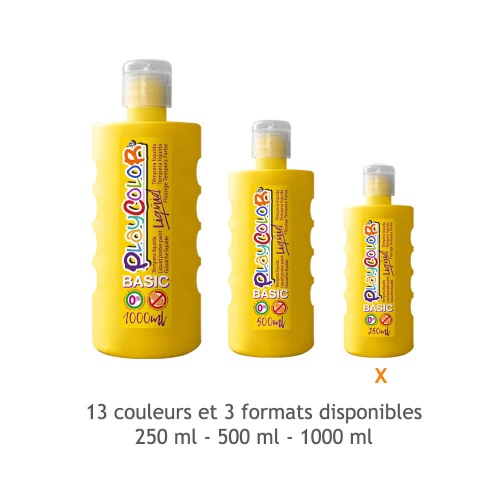 Peinture Gouache Liquide Basic 250ml. - Jaune - Playcolor - 19211