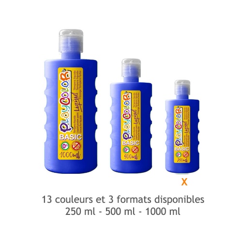 Peinture Gouache Liquide Basic 250ml. - Bleu Foncé - Playcolor - 19291