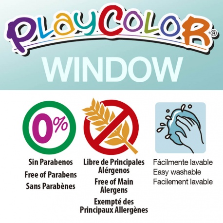 Sticks de Peinture Gouache Solide 10g pour Fenêtre, Céramique ou Miroir - 6 Couleurs Assorties - Window One - Playcolor - 02001