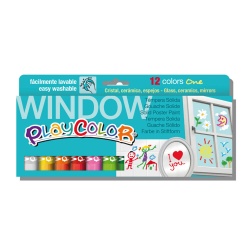Sticks de peinture gouache solide 10g pour fenêtre, céramique ou miroir - 12 couleurs assorties - WINDOW ONE