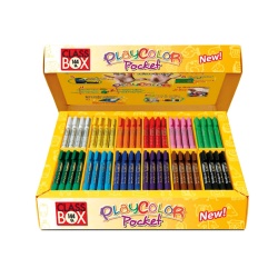 BASIC POCKET CLASS BOX - Stylo de peinture gouache solide 5 g - 144 couleurs assorties - PLAYCOLOR