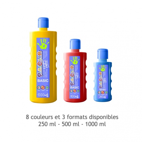 Bidon Peinture au doigt - 250 ml. Couleur Jaune - Playcolor - Finger Basic Paint – 17611