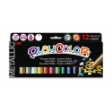 Sticks de peinture gouache solide 10g - METALLIC ONE - 12 couleurs assorties