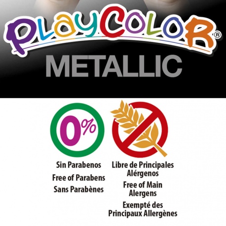 Sticks de Peinture Gouache Solide 10g - Playcolor Metallic One - 6 couleurs assorties - 10321