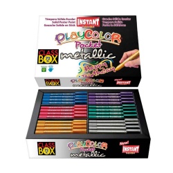 METALLIC POCKET CLASS BOX - Stylo de peinture gouache solide 5 g - 72 couleurs assorties - PLAYCOLOR