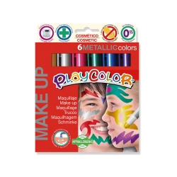 Sticks de maquillage sans parabènes 10g - MAKE UP METALLIC POCKET - 6 couleurs métalliques assorties