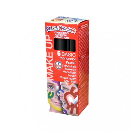 Sticks de Maquillage Sans Parabènes 10g - Playcolor Make Up Basic Pocket - 6 pcs - Noir - 01017