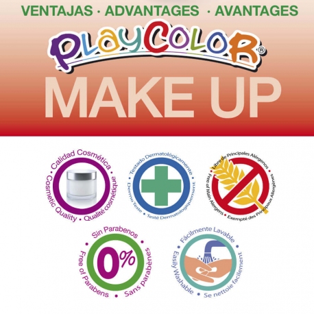 Stylos de Maquillage Sans Parabènes 5g - Playcolor - Make Up Metallic Pocket - Couleur Or - 6 pcs - 01019