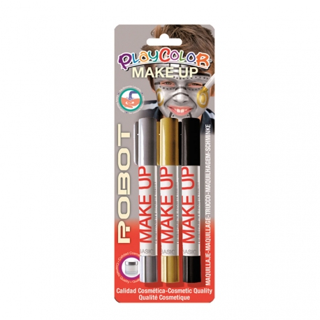 Sticks de Maquillage Sans Parabènes - Make Up - Thème Robot - 3 pcs - Playcolor - 01043