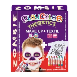 Pack 3-en-1 - Maquillage + T-Shirt à Peindre + Stick de Peinture pour Textile - Thème Zombie - Playcolor - 58041