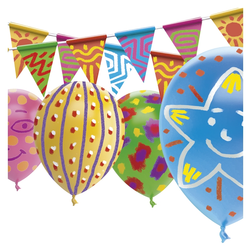 Peinture Playcolor Pack Peinture En Stick Bannieres En Carton A Peindre Ballons
