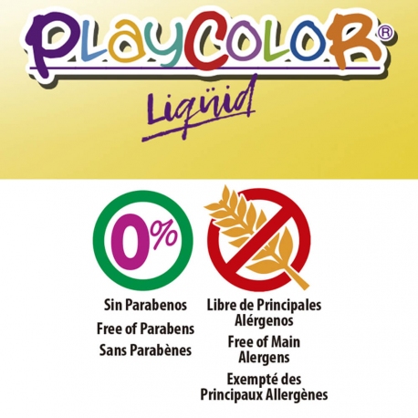 Lot de 6 Peinture Gouache Liquide Playcolor Basic 250ml + Casier de Rangement - 19331