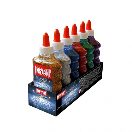 Lot de 6 Colles couleur métallique 180ml - 6 couleurs assorties