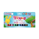 Sticks de peinture gouache solide 10g Monde des Titounis - Playcolor Basic One - 12 couleurs assorties