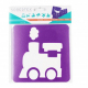Pack de 6 Pochoirs en Plastique Incassable 5mm - Thème Mes Transports - Dim 14x14cm - Coloris Violet