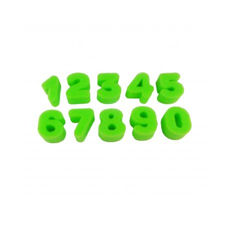 Pack de 10 Eponges Tampons à peindre 25mm - Coloris Vert - Thème Chiffres