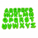 Pack de 26 Eponges Tampons à peindre 25mm - Coloris Vert - Thème Lettres