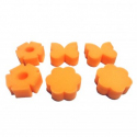 Pack de 6 Eponges Tampons à peindre 25mm - Coloris Orange - Thème Printemps