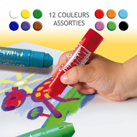 Pack Multi Activités - PLAYCOLOR ONE - Boîte de 24 Sticks de peinture gouache solide 10g