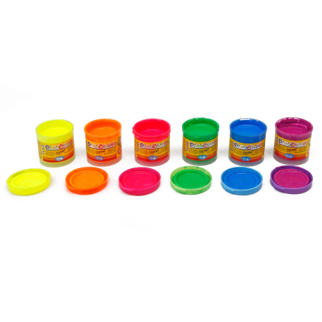 Lot de 6 pots de peinture gouache liquide FLUO - 40 ml. couleurs assorties