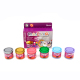 Lot de 6 pots de peinture acrylique metallique - 40 ml. - Couleurs assorties