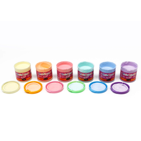 Lot de 6 pots de peinture acrylique pastel - 40 ml. - Couleurs assorties