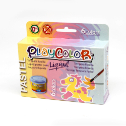 Lot de 6 pots de peinture liquide PASTEL - 40 ml. couleurs assorties - PLAYCOLOR
