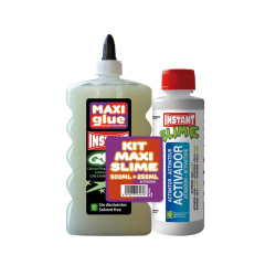 KIT MAXI SLIME COLLE PHOSPHORESCENTE VERTE 500ml + ACTIVATEUR 250ml. - INSTANT