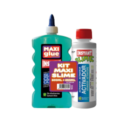 KIT MAXI SLIME COLLE TRANSPARENTE VERTE 500ml + ACTIVATEUR 250ml.