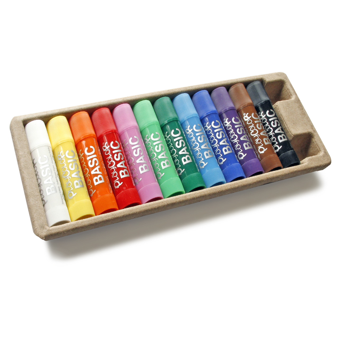 Peinture Gouache Solide en stick 10g - 12 couleurs assort. - BASIC ONE -  PLAYCOLOR