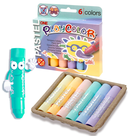 Sticks de peinture gouache solide 10g - PASTEL ONE - 6 couleurs assorties