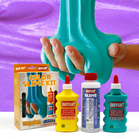 Mini kit pour fabriquer son Slime Colle Blanche Couleur - INSTANT