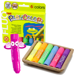 Sticks de peinture gouache solide 10g - FLUO ONE - 6 couleurs assorties